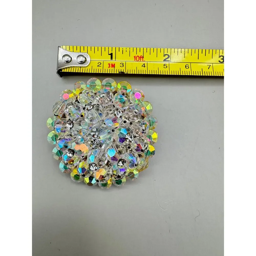 Vintage Aurora Borealis Crystal Brooch Pin